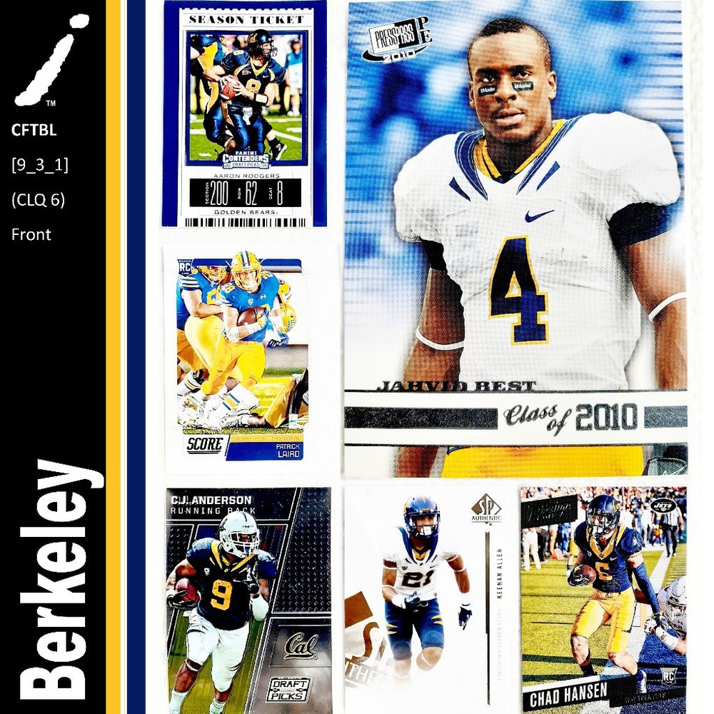 Cal Berkeley Bears 6 Card Lot - CFTBL [9_3_1]